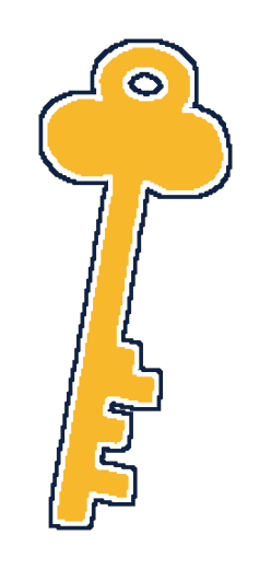 Gold key representing strategy